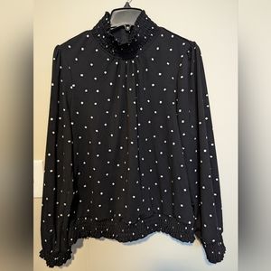 Polka dot turtleneck